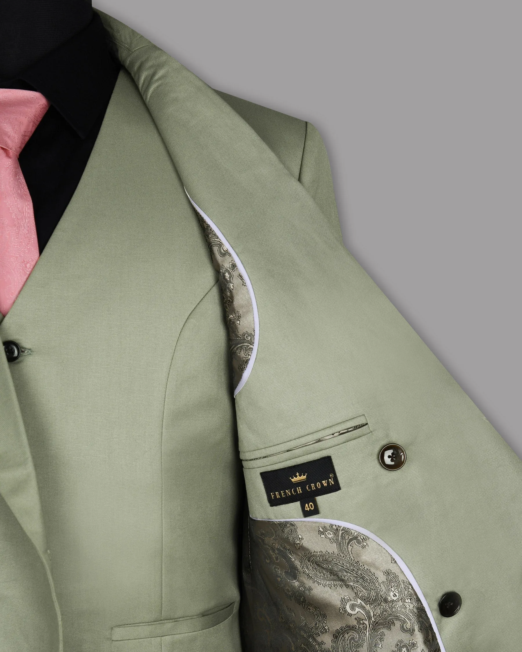 Mint Wool Rich Double Breasted Blazer