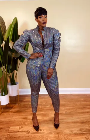 MIRROR BALL BLAZER SET (PLUS)