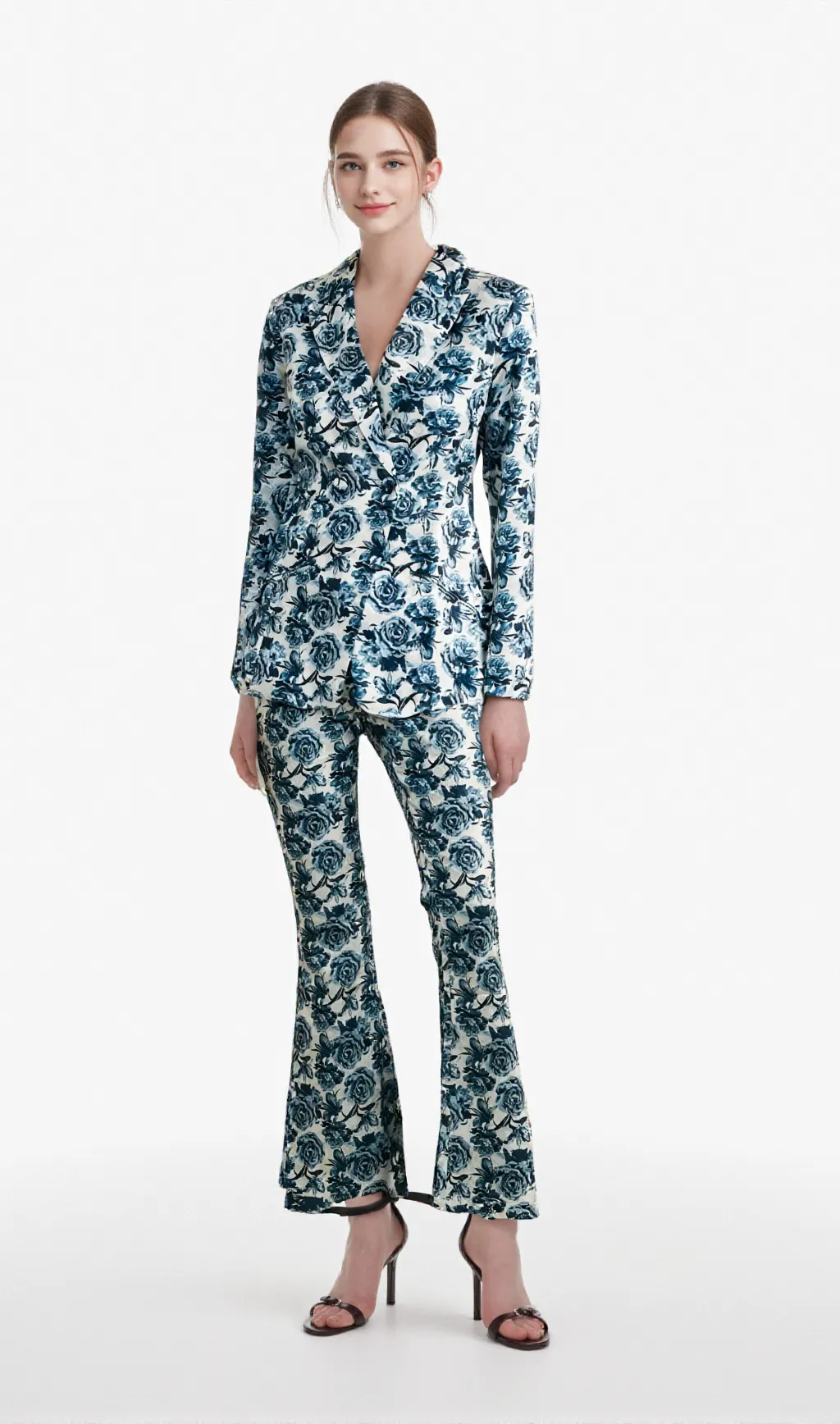 Morgane floral-print jacket & trousers matching set