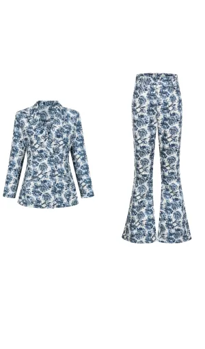 Morgane floral-print jacket & trousers matching set