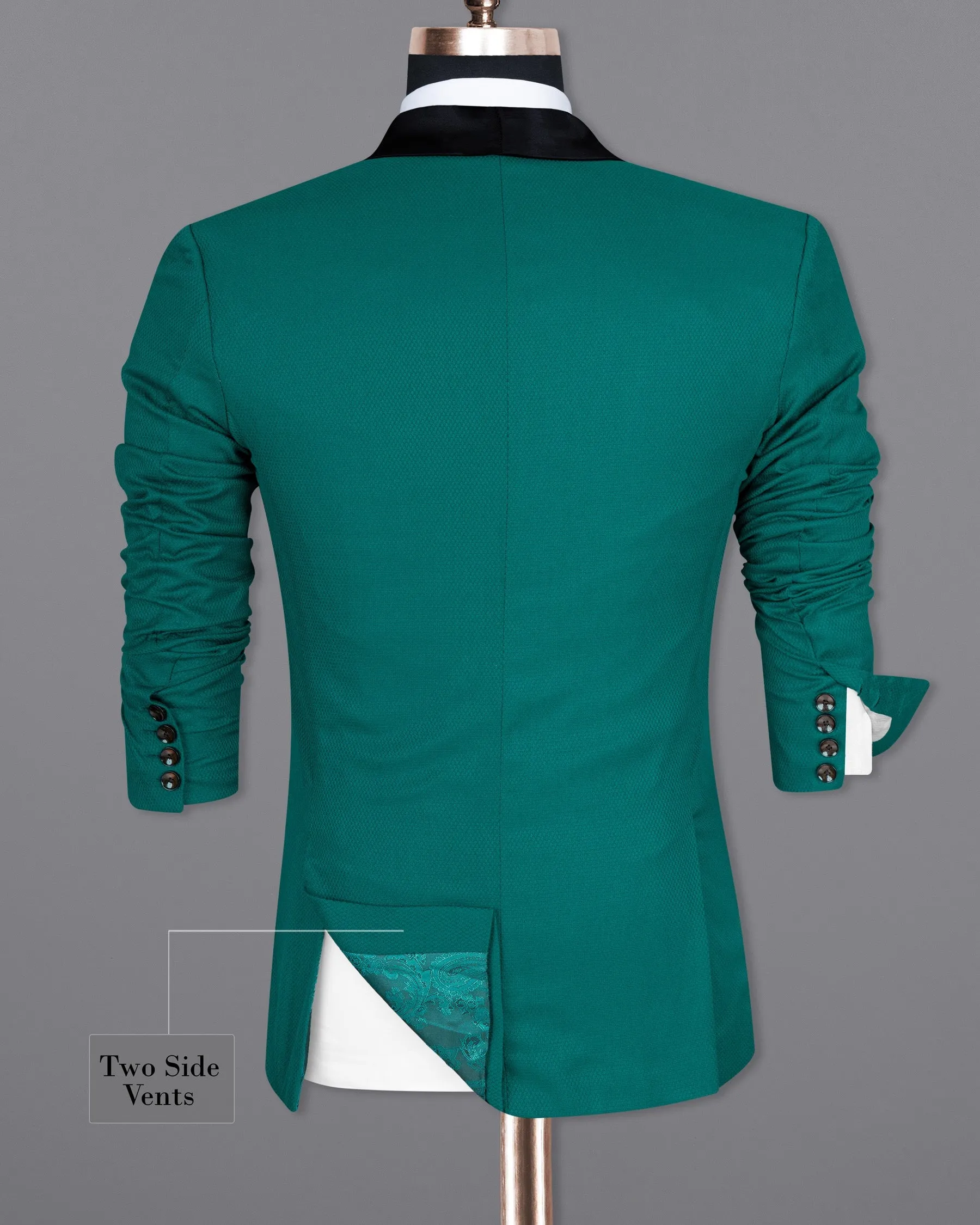 Mosque Green Wool Rich Tuxedo Blazer