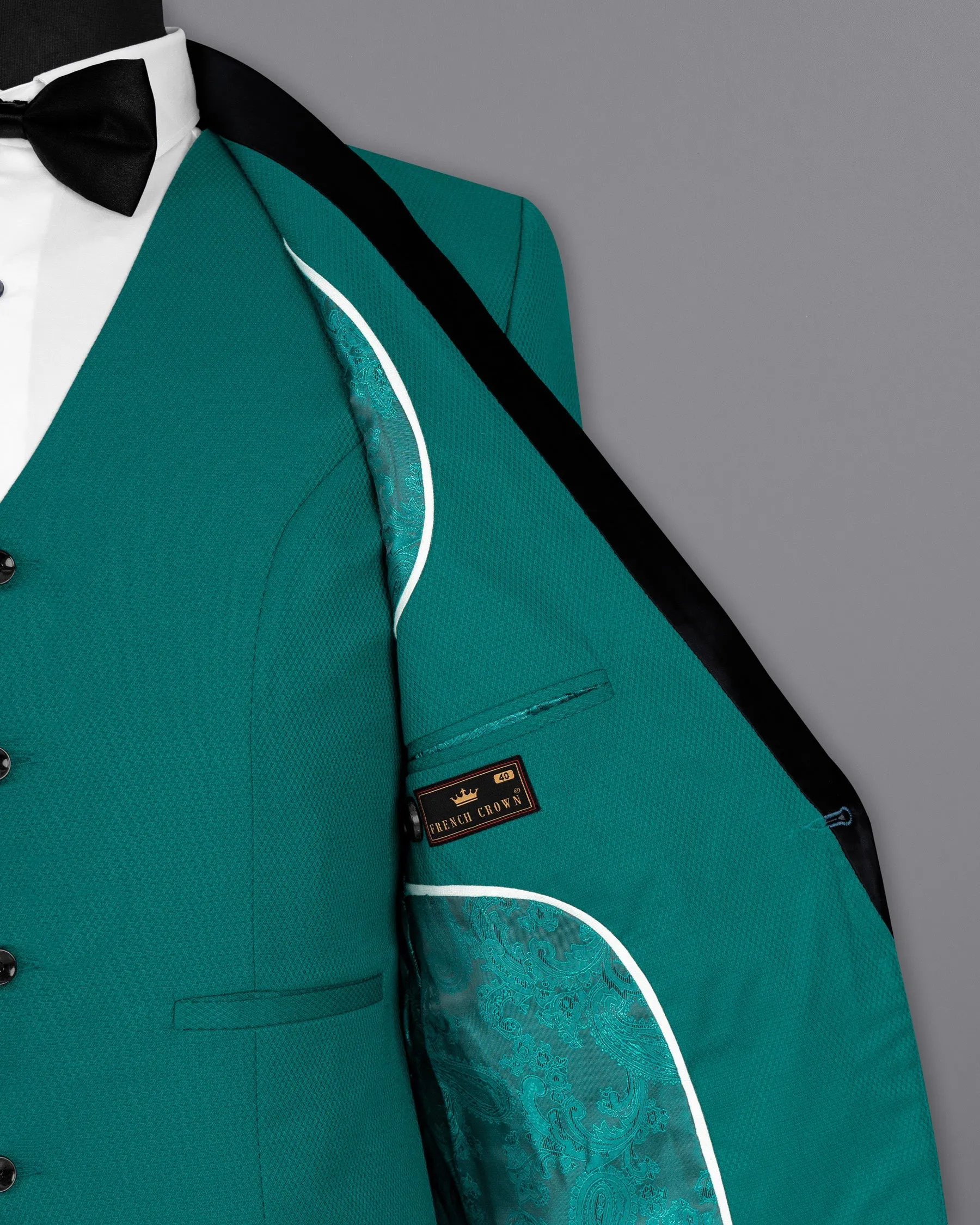Mosque Green Wool Rich Tuxedo Blazer