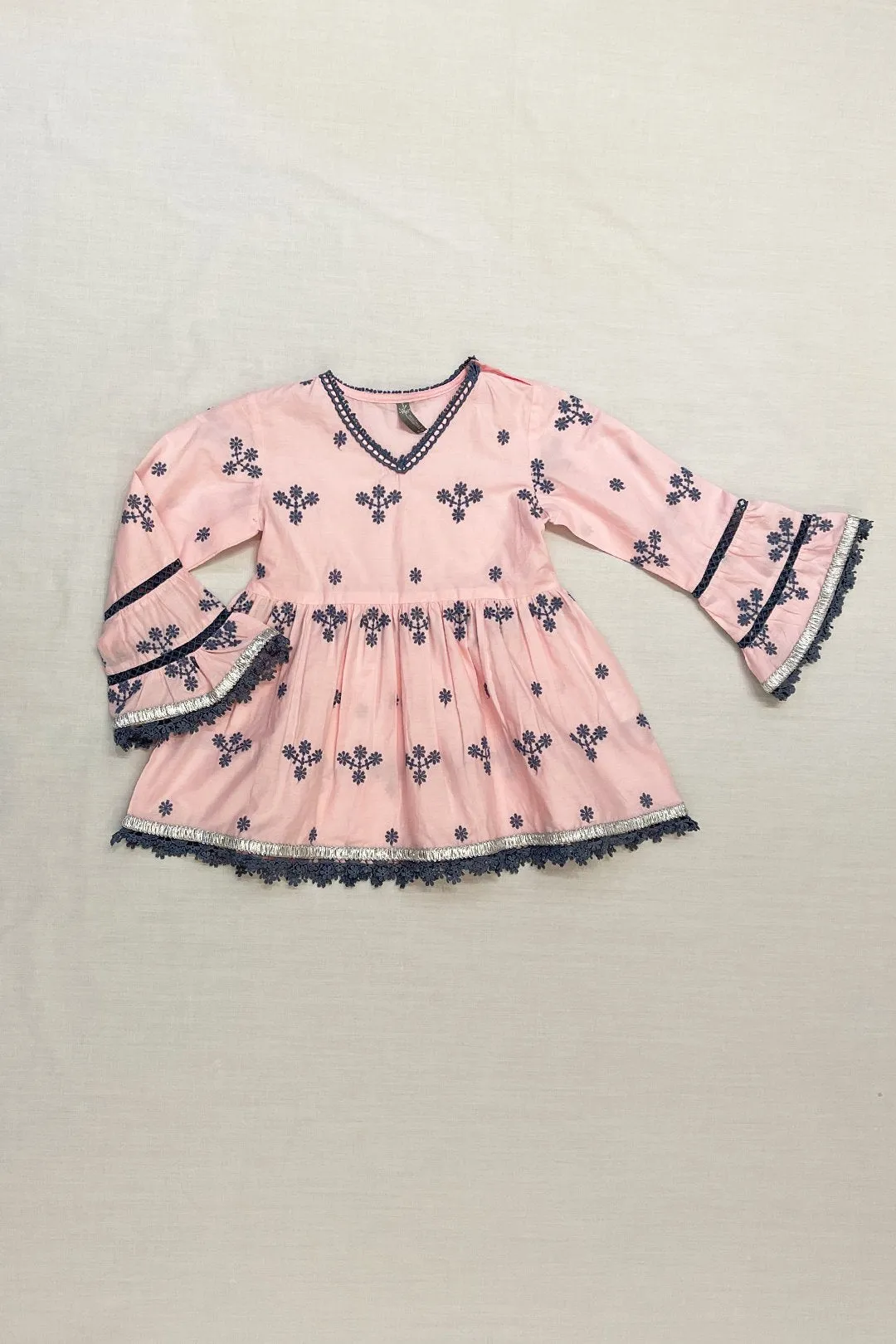 Mulmul Cotton BUD Kurta Pink  With BUD PYAJAMA Pink