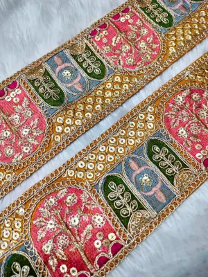 Multicolor Embellished Zari Work