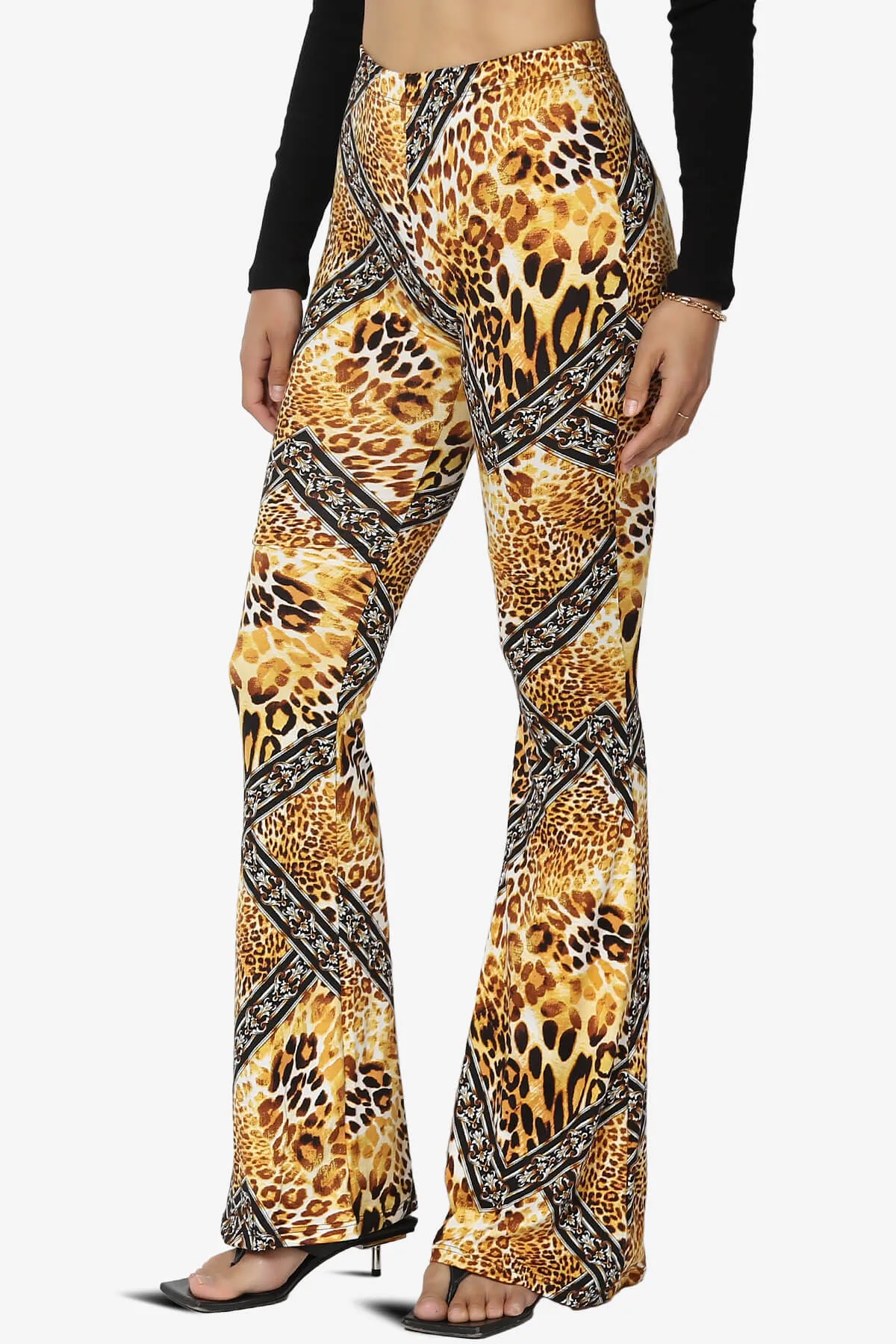 Mumu Cheetah Jersey Flare Pants