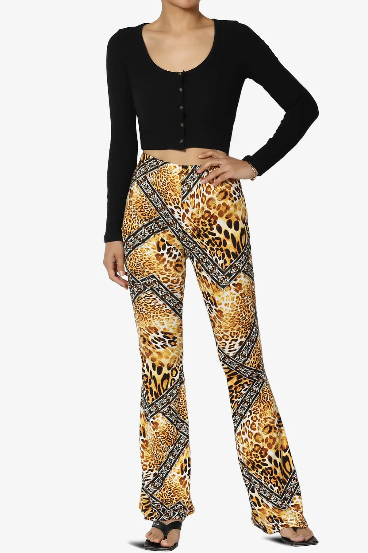 Mumu Cheetah Jersey Flare Pants