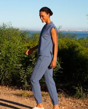 Myla Organic Cotton Trousers In Denim Marl