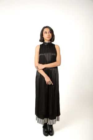 New Season Summer/Fall 2024-Tunic Embroidered Mashru Silk Panda Black -Ka-Sha - Fashion Edit Aseem