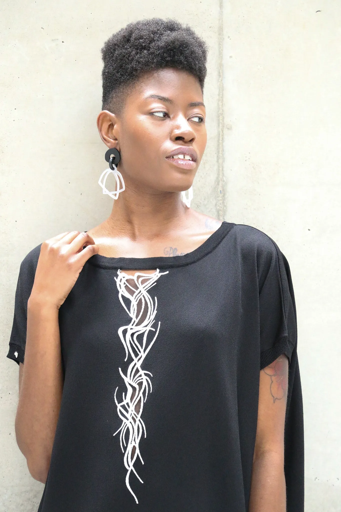 Oblique Embroidered Tunic
