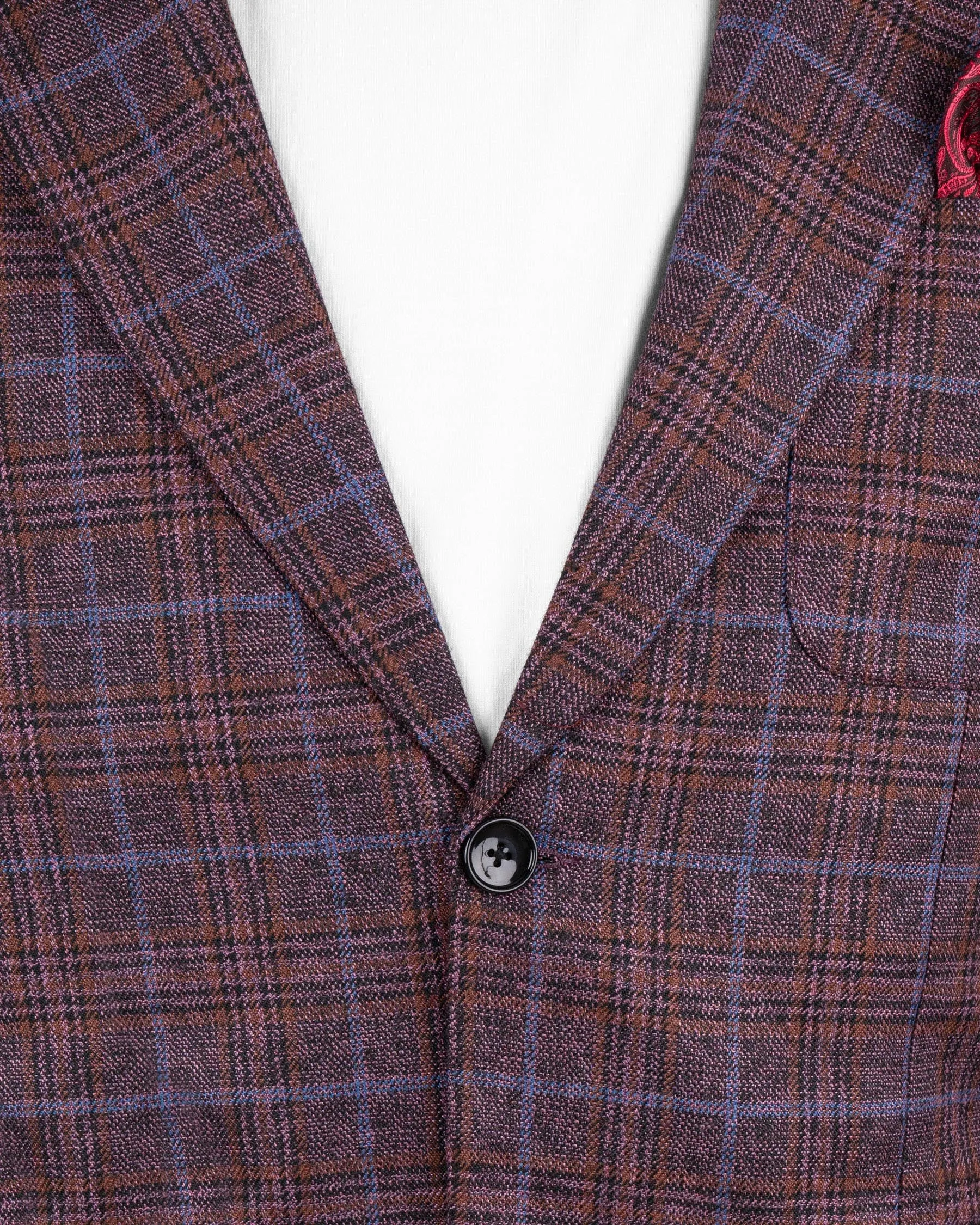 Old Copper Colorful Plaid Wool Rich Blazer