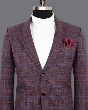 Old Copper Colorful Plaid Wool Rich Blazer