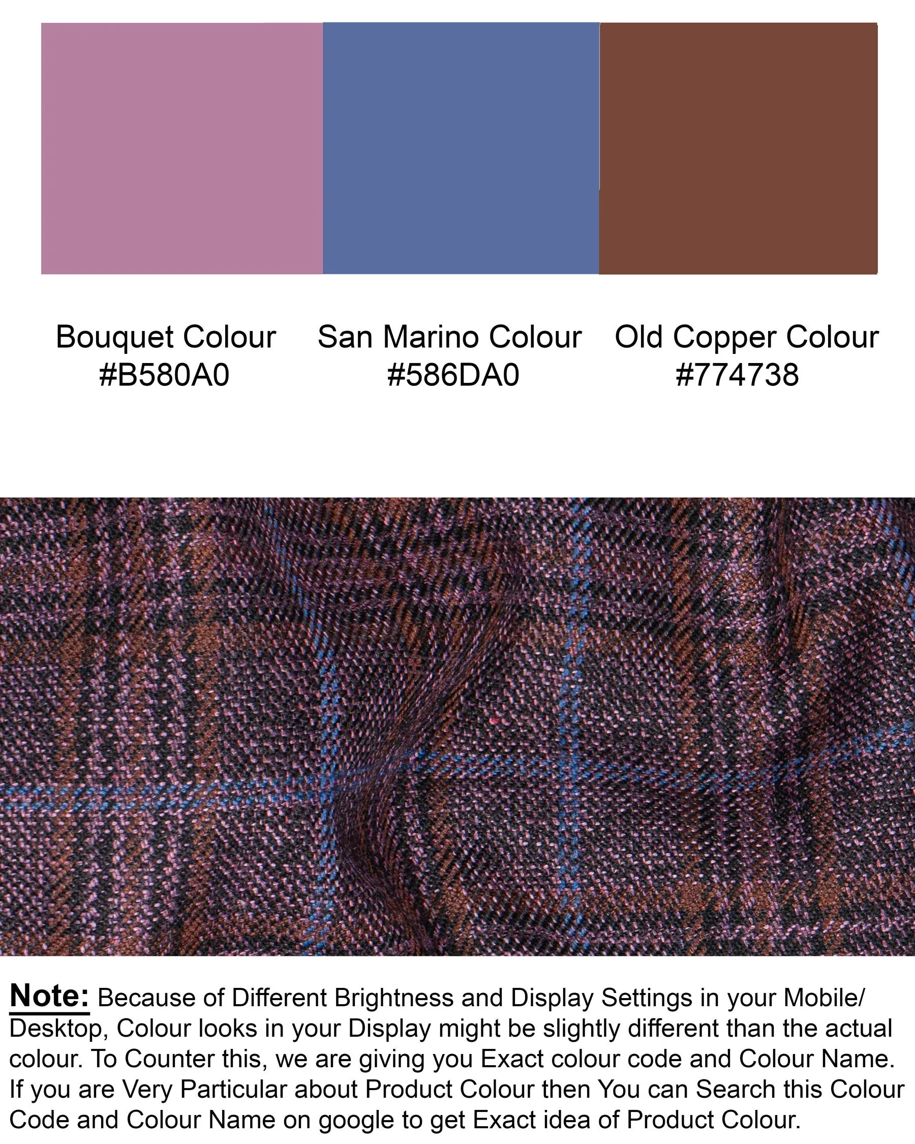 Old Copper Colorful Plaid Wool Rich Blazer