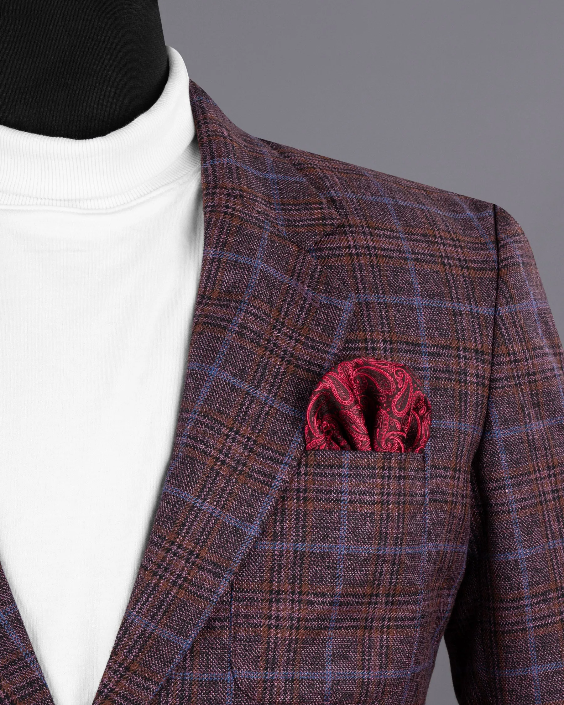 Old Copper Colorful Plaid Wool Rich Blazer