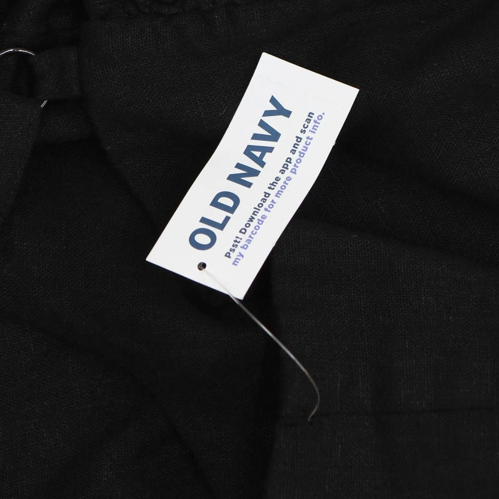 Old Navy Womens Linen Sleeveless Stretch Back Mini Tunic Dress Black 3X