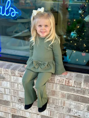 Olive Ruffle & Bottoms Set