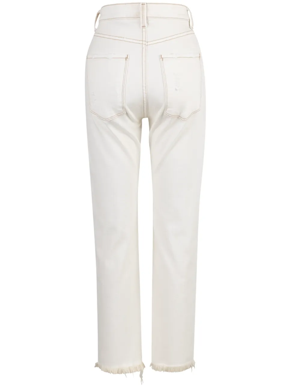 Oliver High Rise Straight Leg Jeans with Fray Hem