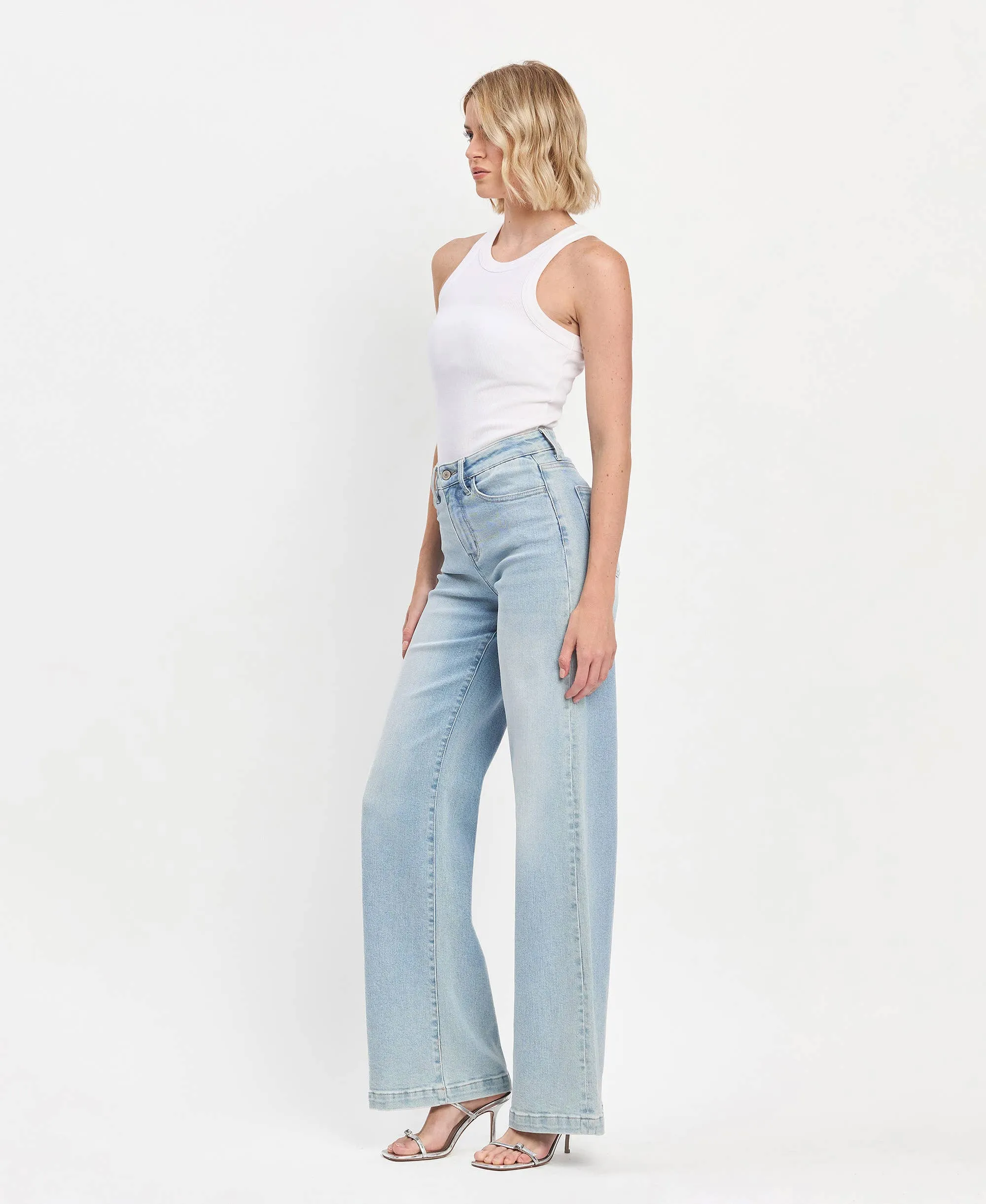 Olivia High Rise Wide Leg Jeans in Blue