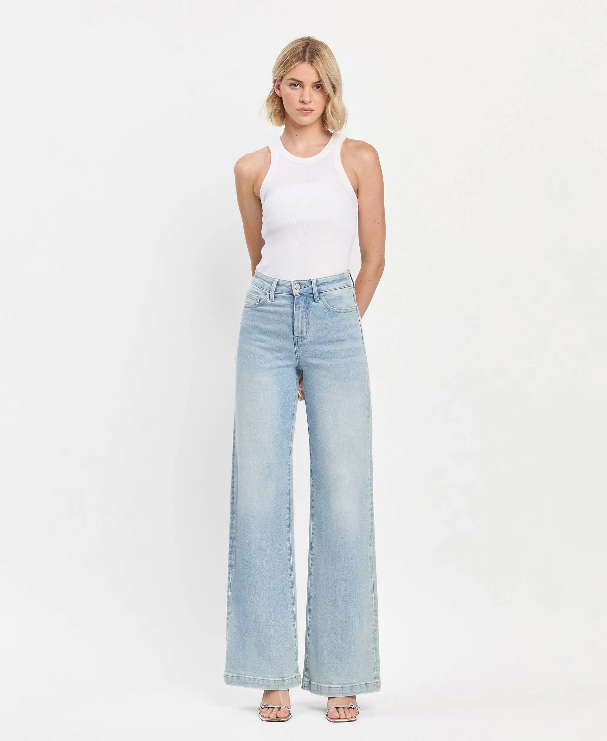 Olivia High Rise Wide Leg Jeans in Blue