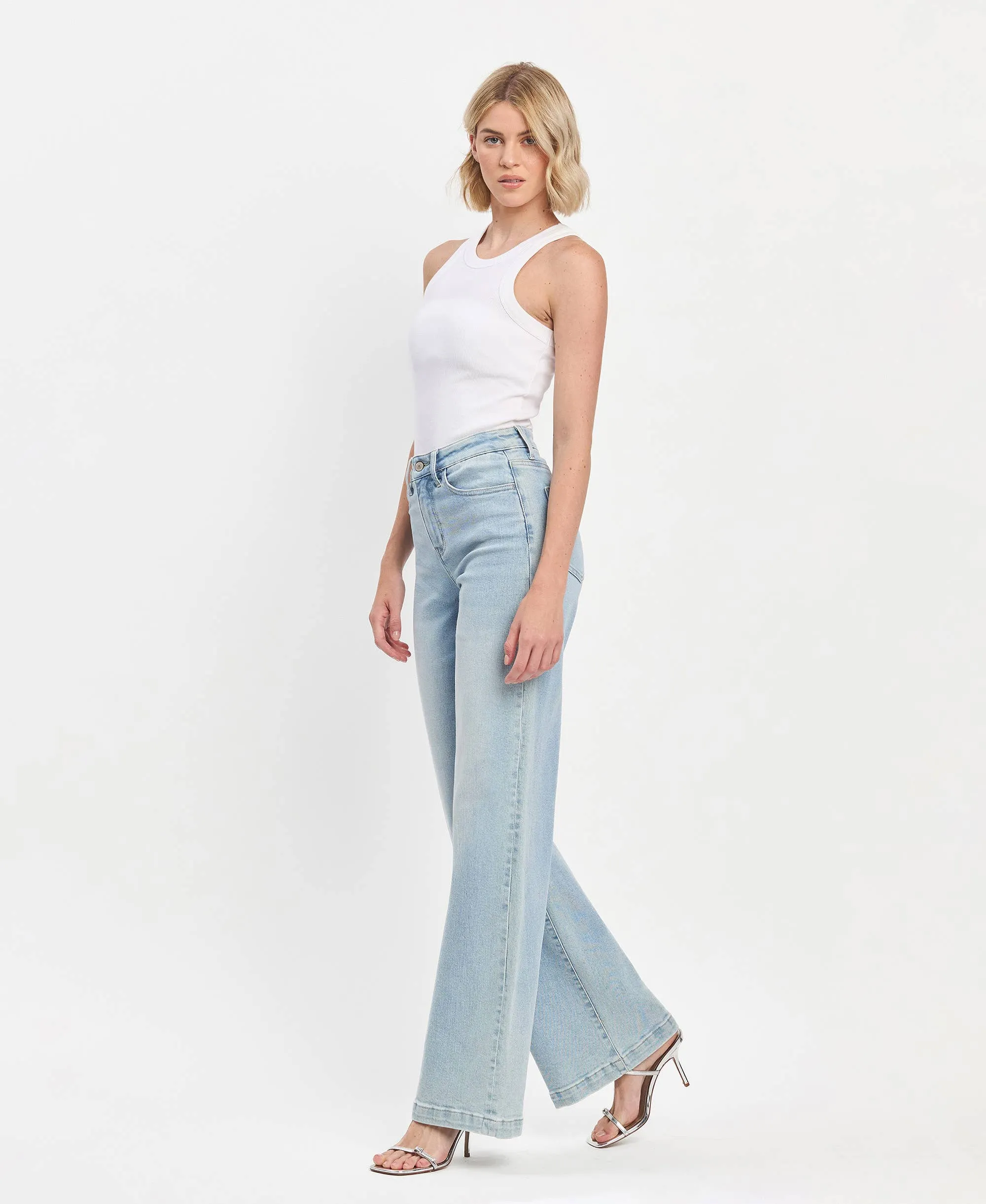 Olivia High Rise Wide Leg Jeans in Blue