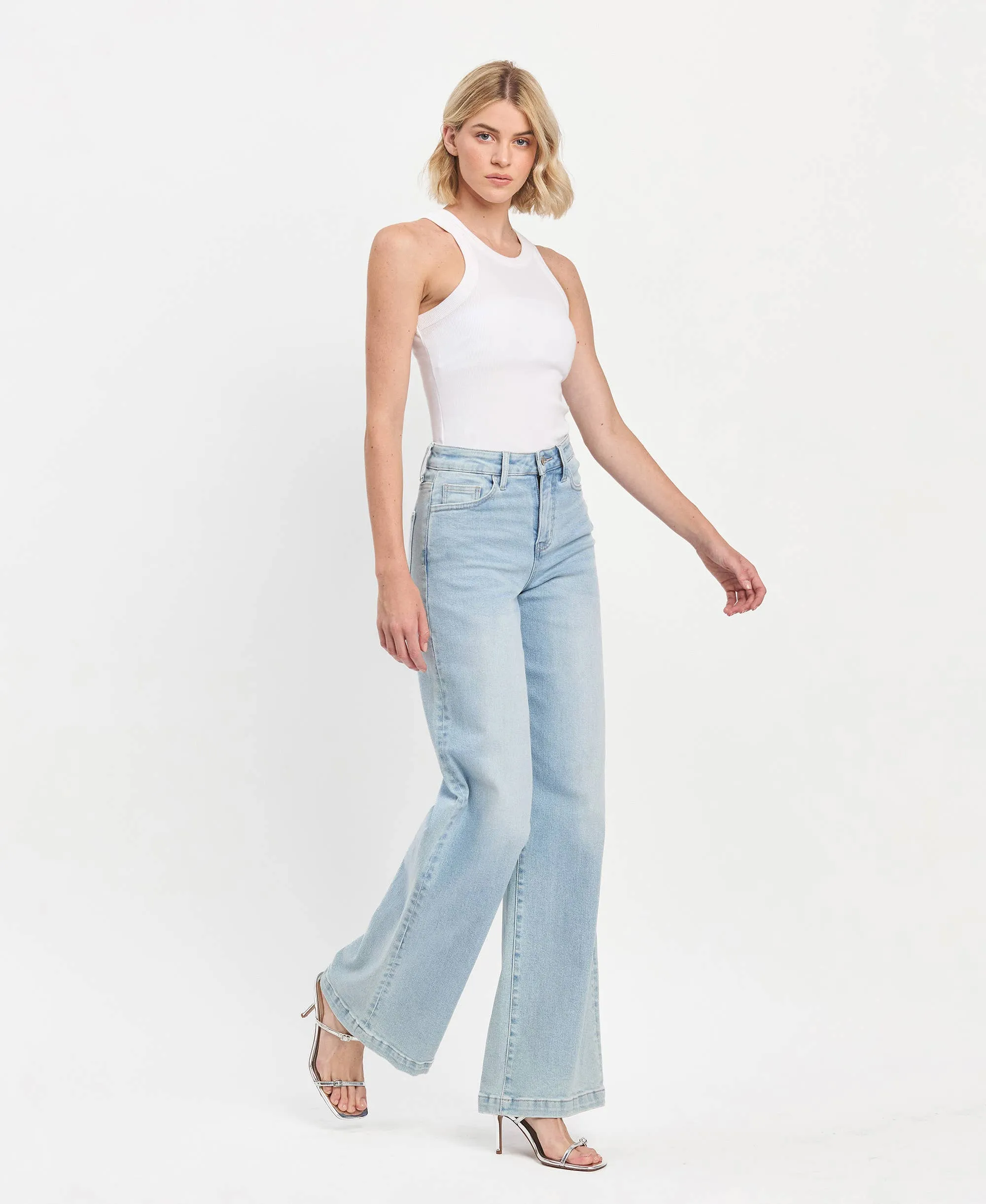 Olivia High Rise Wide Leg Jeans in Blue