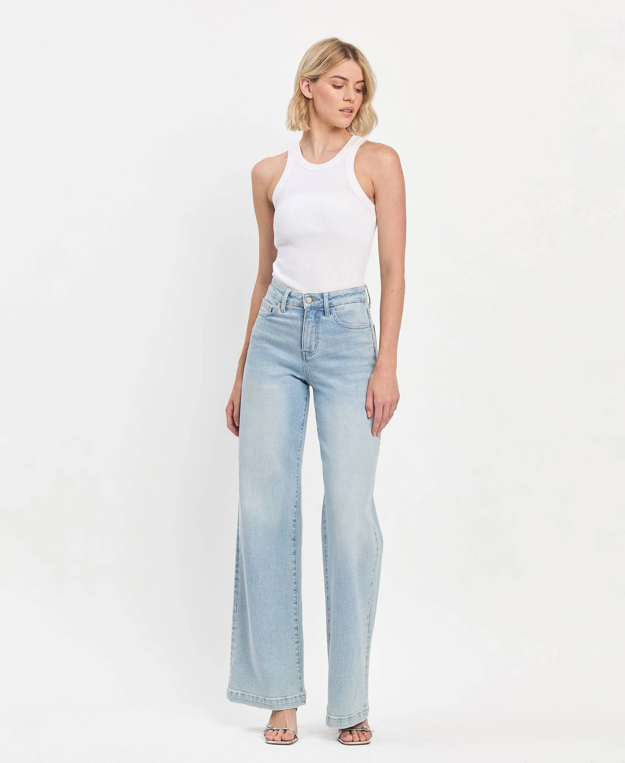 Olivia High Rise Wide Leg Jeans in Blue