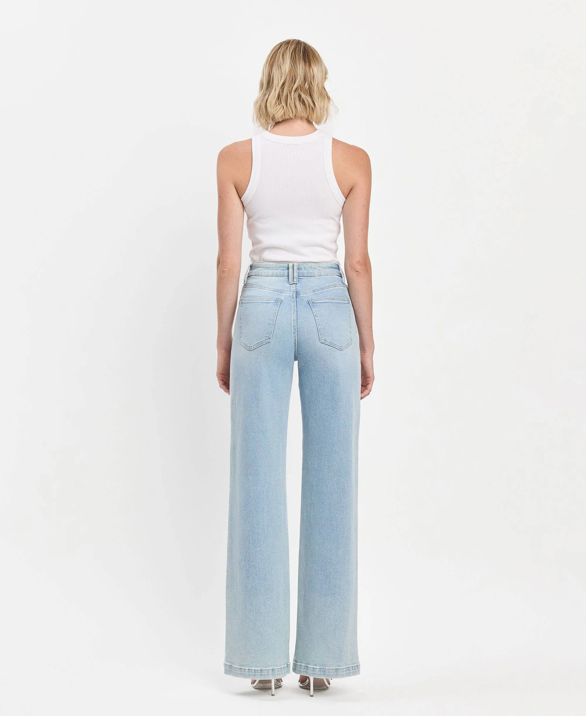 Olivia High Rise Wide Leg Jeans in Blue