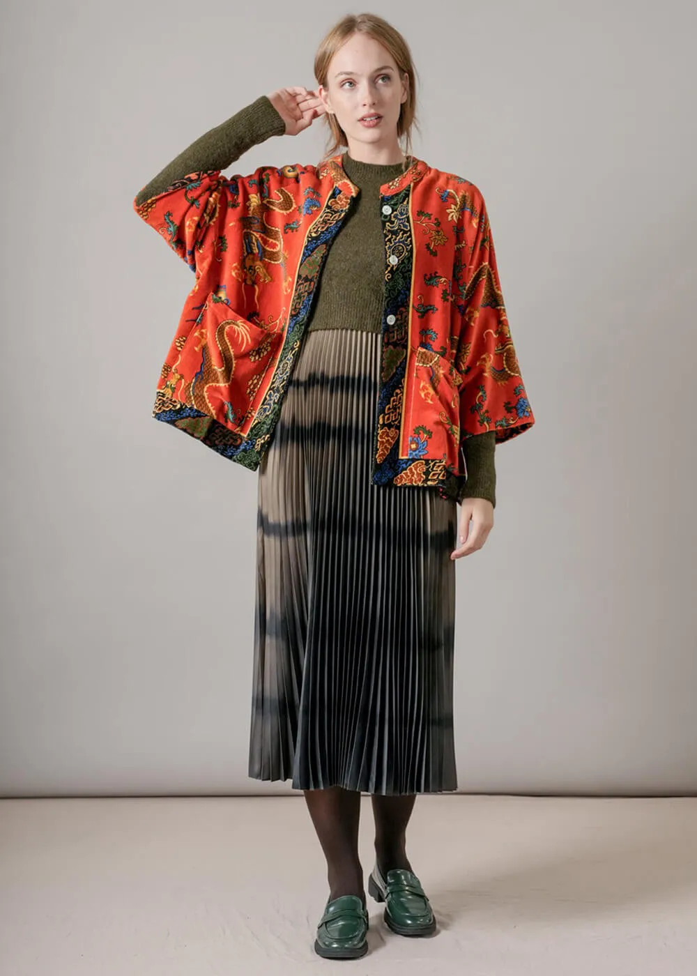 One Hundred Stars Dragon Velvet Jacket Rust