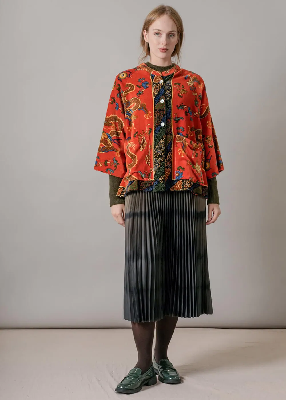 One Hundred Stars Dragon Velvet Jacket Rust