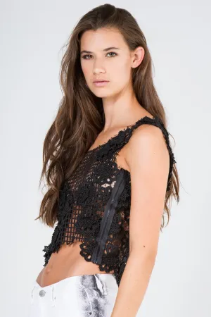 One Shoulder Lace Trellace Top