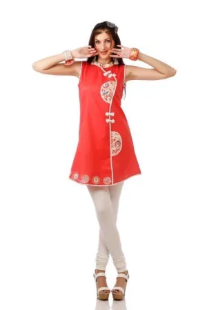 Orange embroidered Tunic