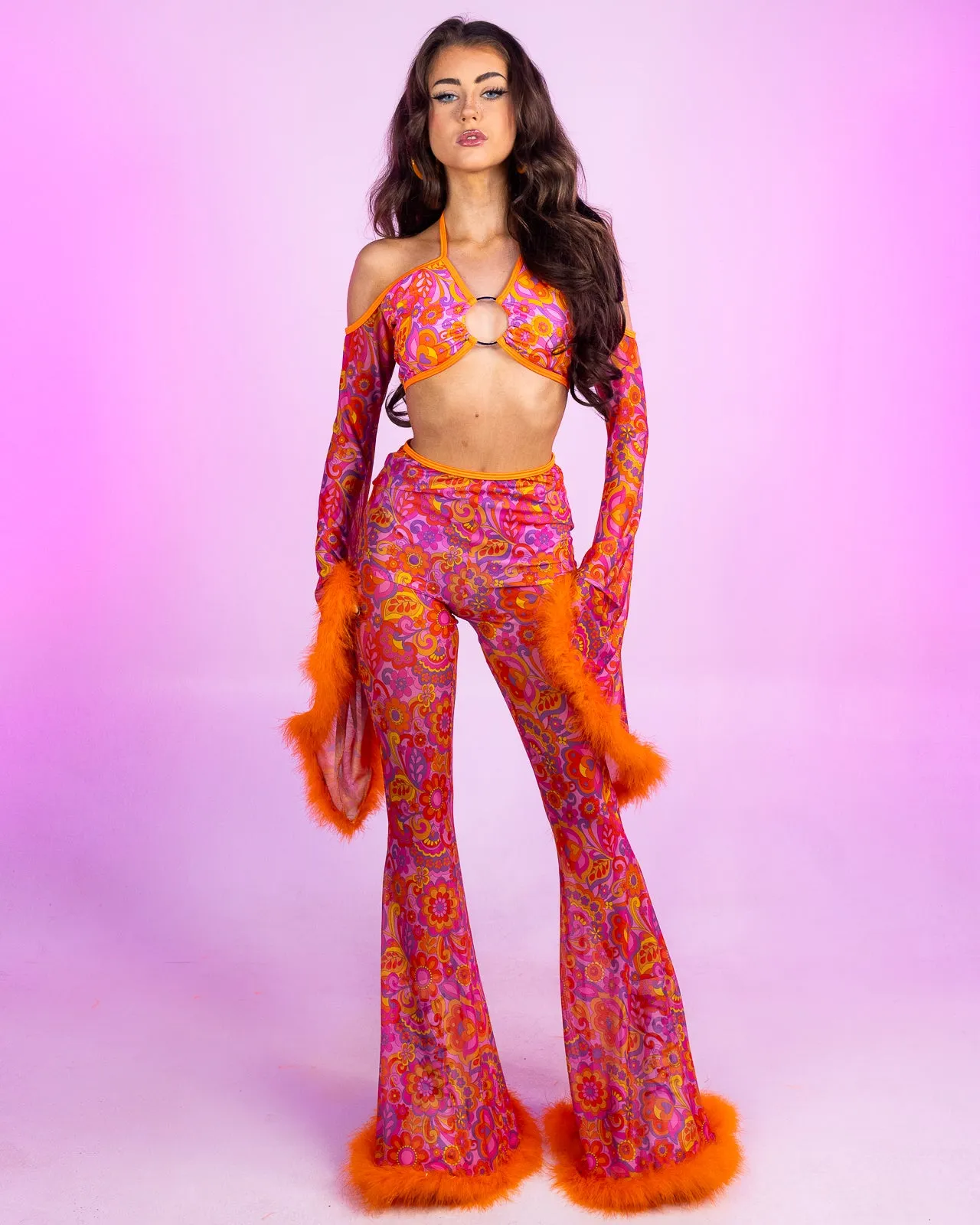 Orange Paisley Daze Bell Bottom Pants