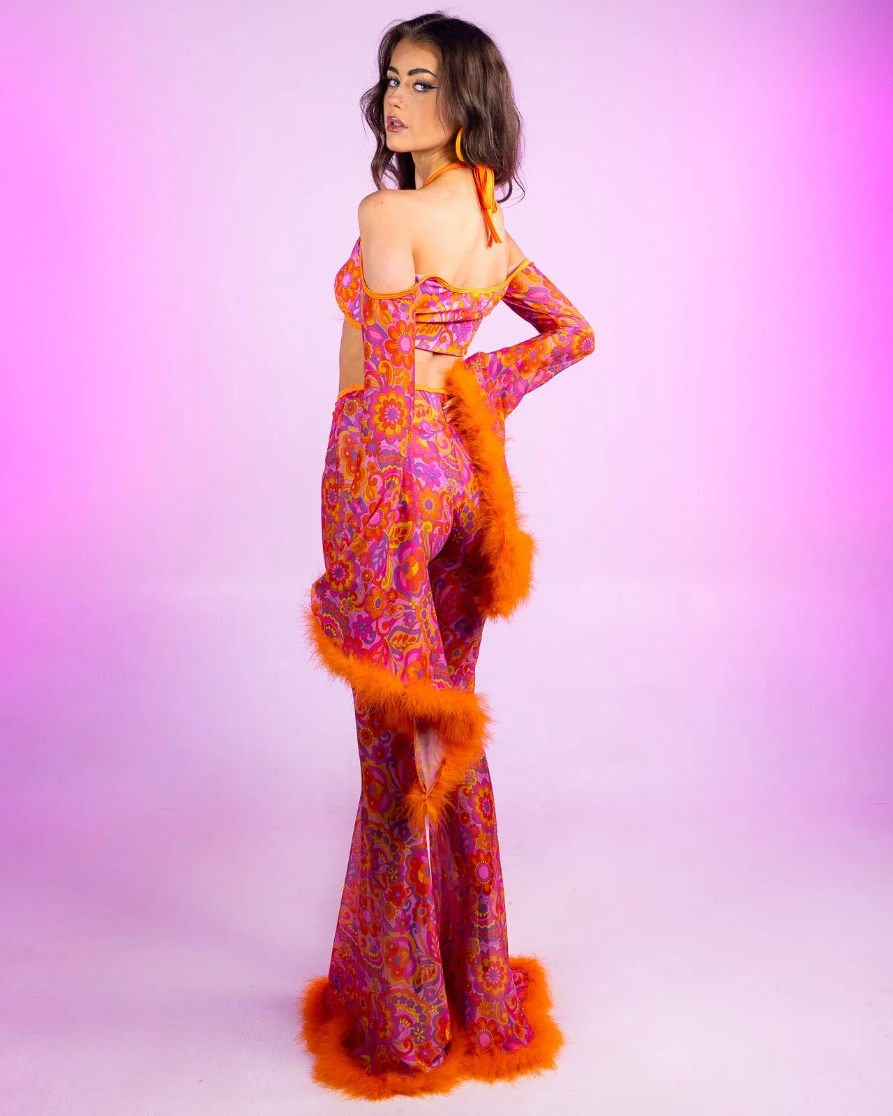 Orange Paisley Daze Bell Bottom Pants