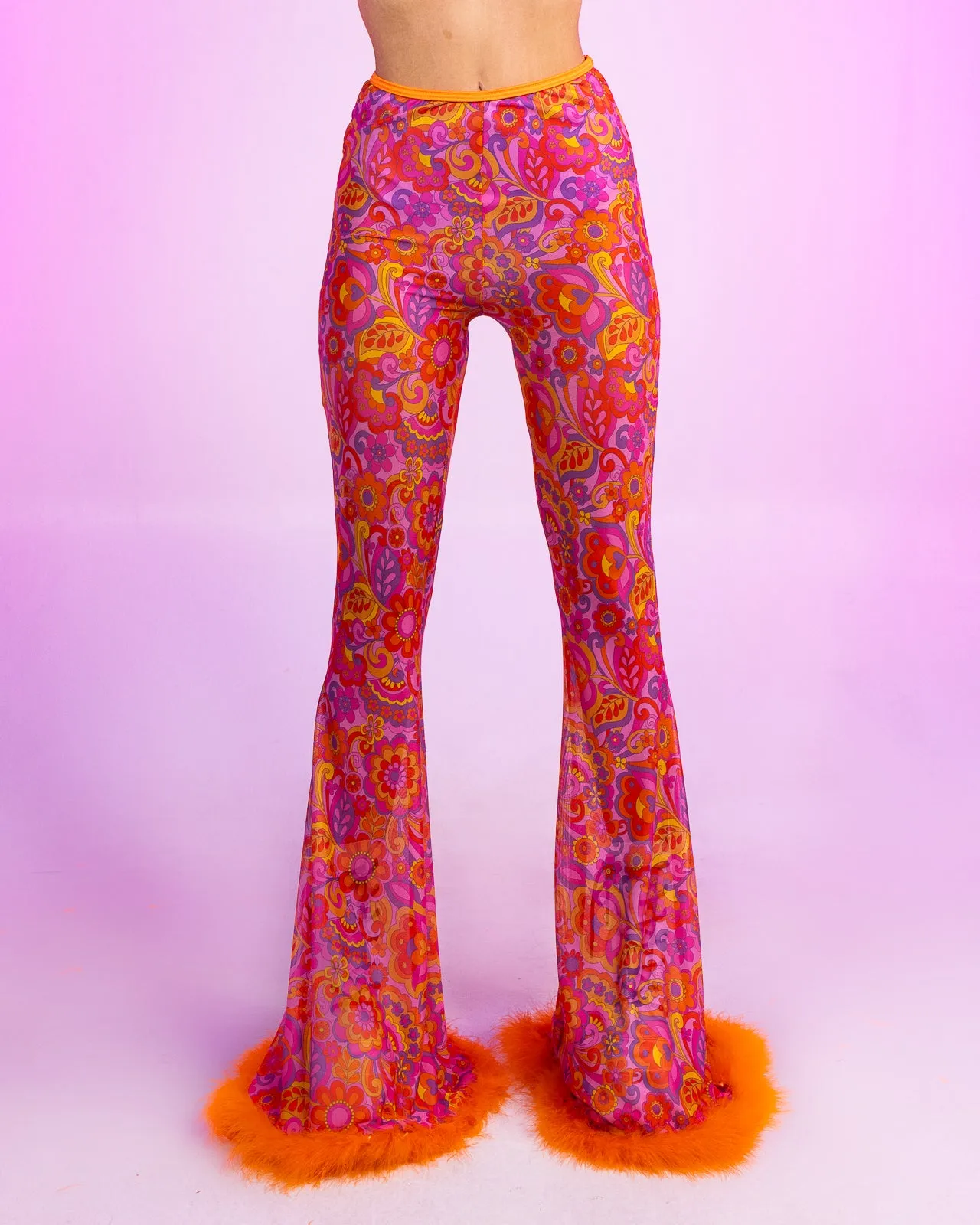 Orange Paisley Daze Bell Bottom Pants