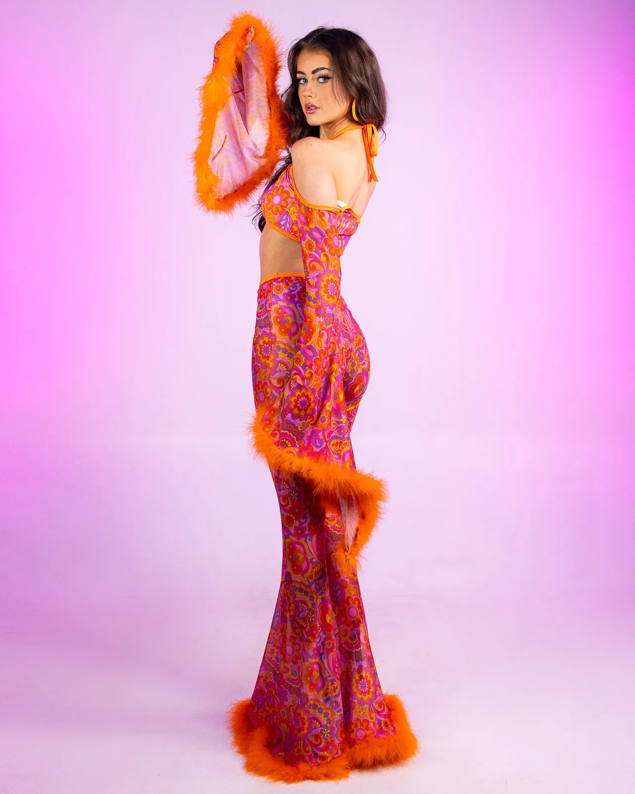 Orange Paisley Daze Bell Bottom Pants