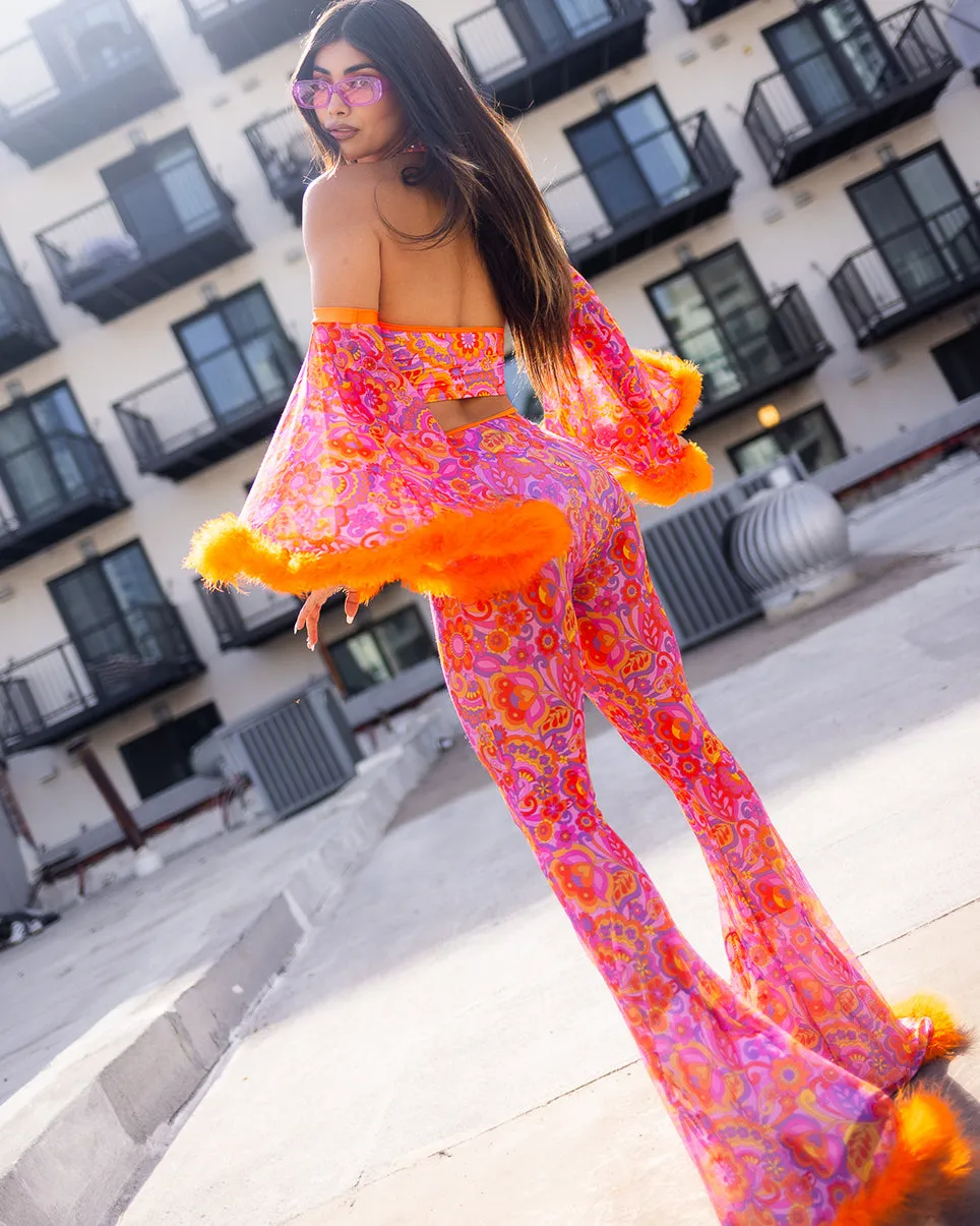 Orange Paisley Daze Bell Bottom Pants