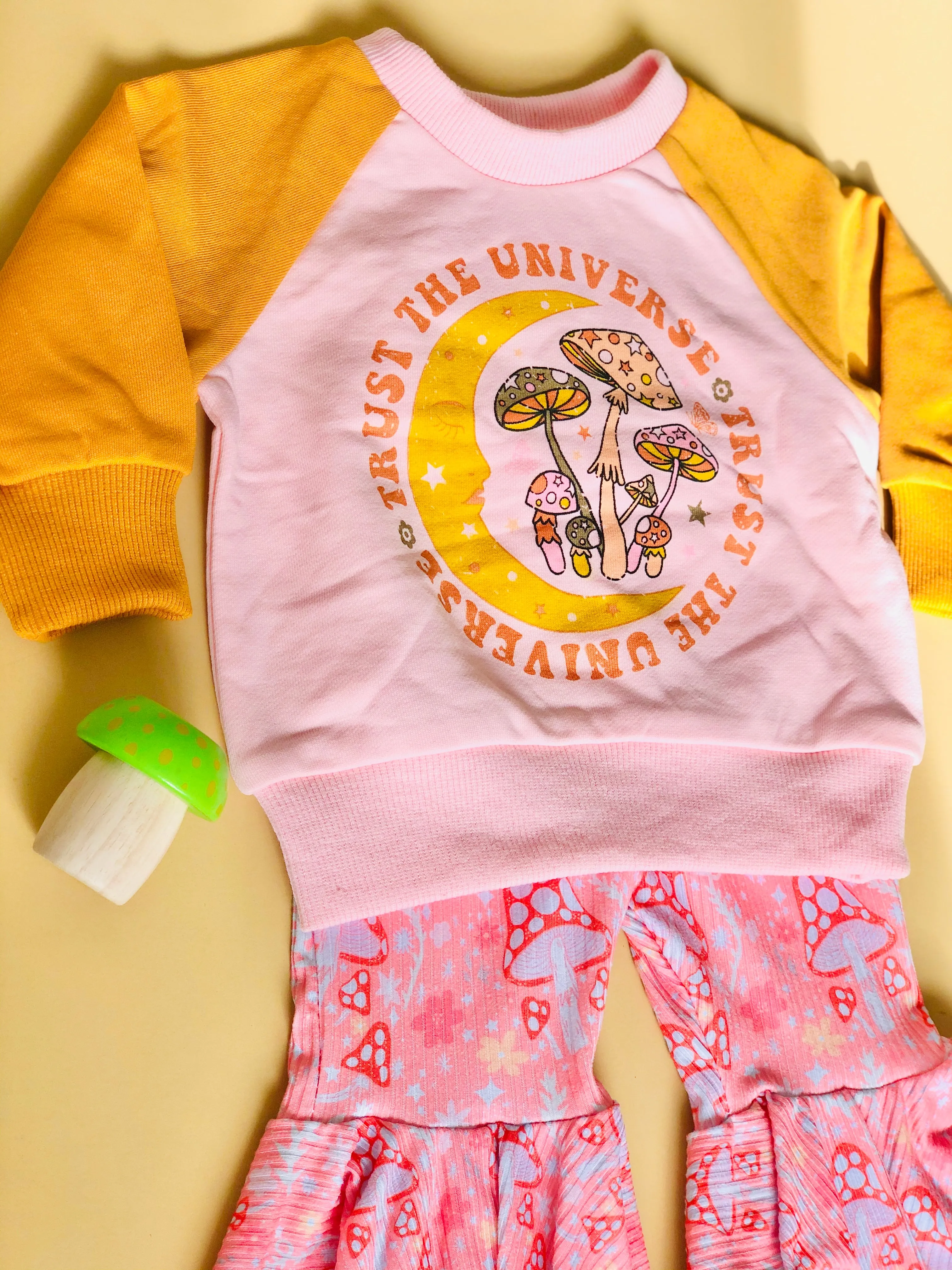 Orange shroomie bells - Bell Bottoms