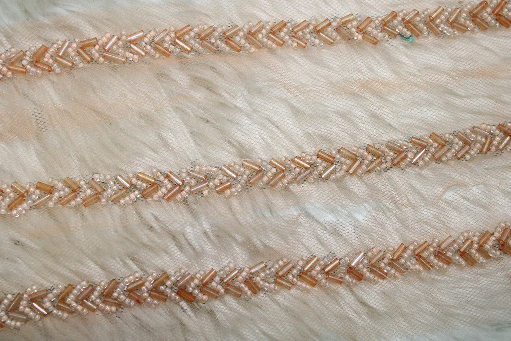 Orange Transparent Embellished Handwork Trim (Wholesale)
