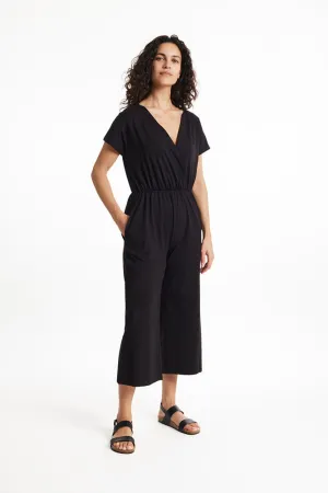 Organic Cotton Short Sleeve Wide Leg Jumpsuit