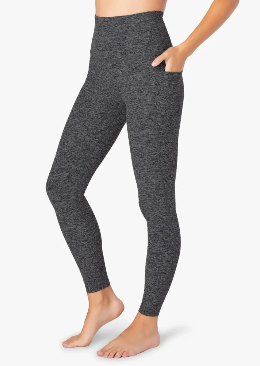Out of pocket high waisted midi leggings in charcoal
