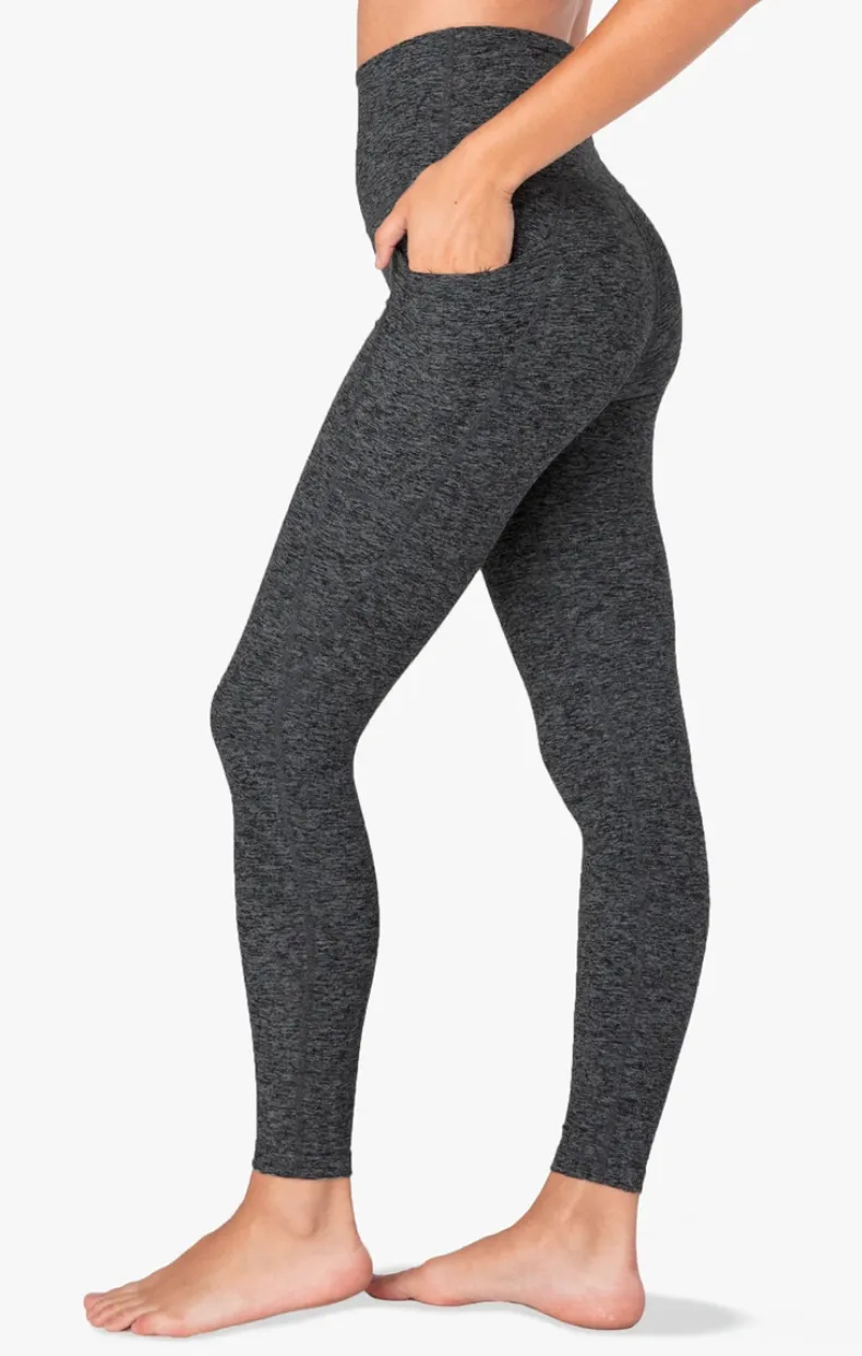 Out of pocket high waisted midi leggings in charcoal