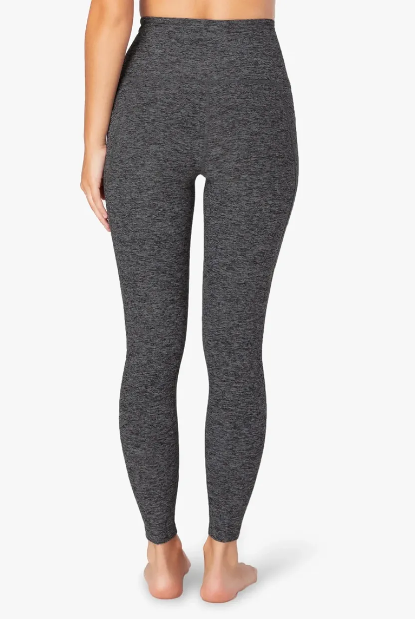 Out of pocket high waisted midi leggings in charcoal