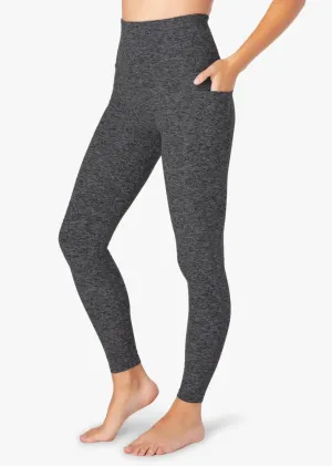Out of pocket high waisted midi leggings in charcoal