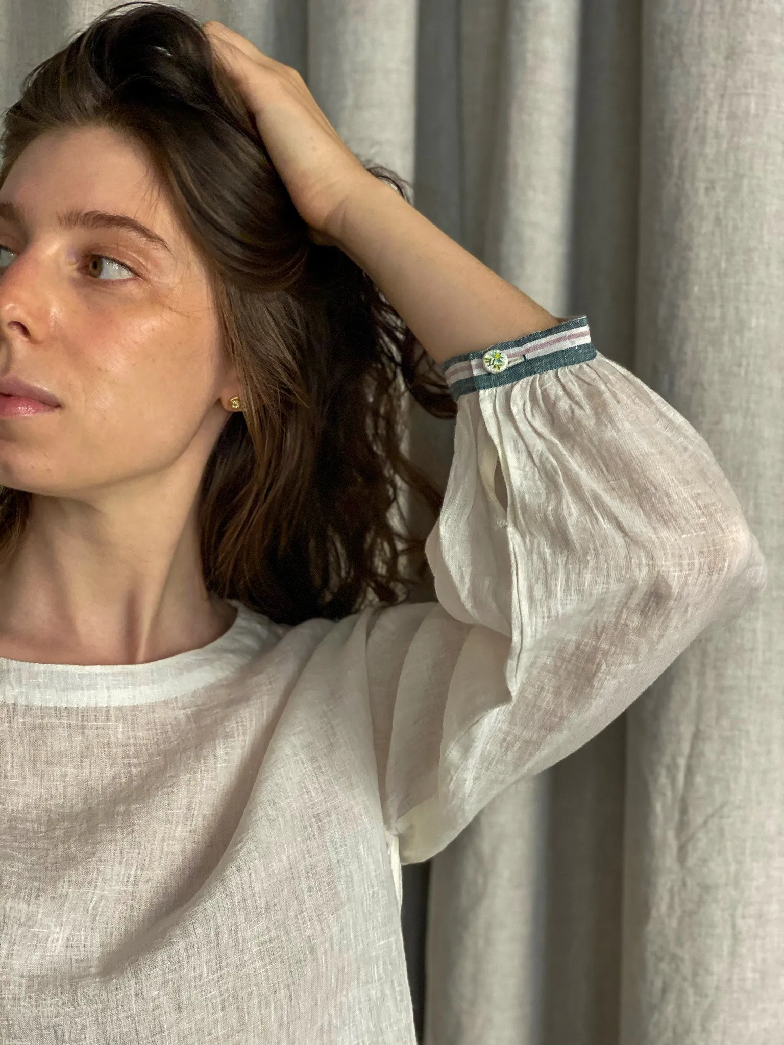 Palm Embroidered Top