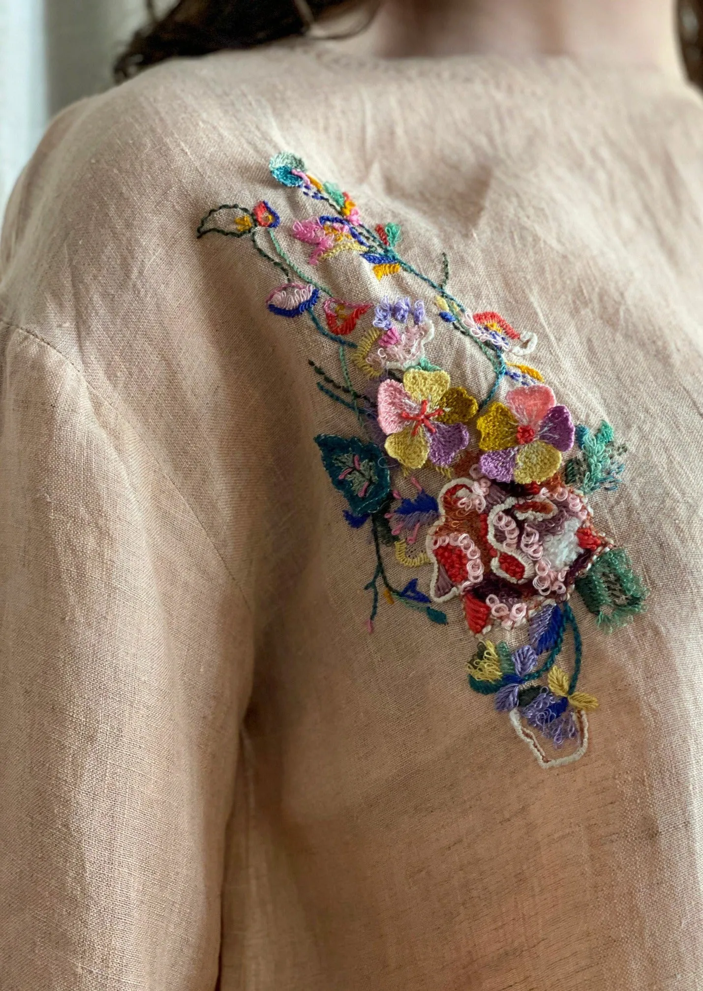 Palm Embroidered Top