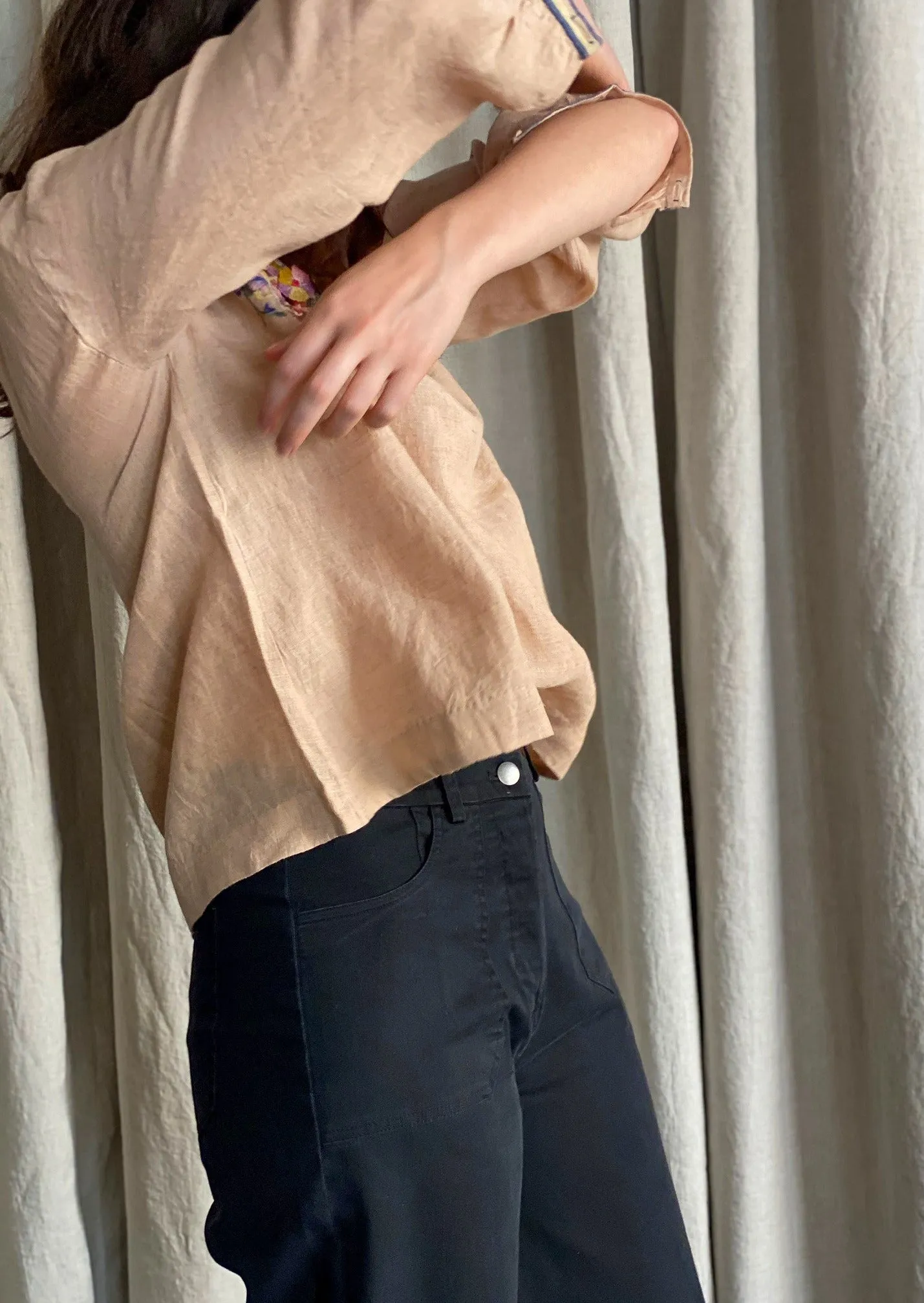 Palm Embroidered Top