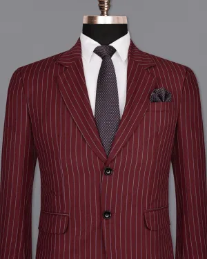 Paprika Red Striped Wool Rich Blazer