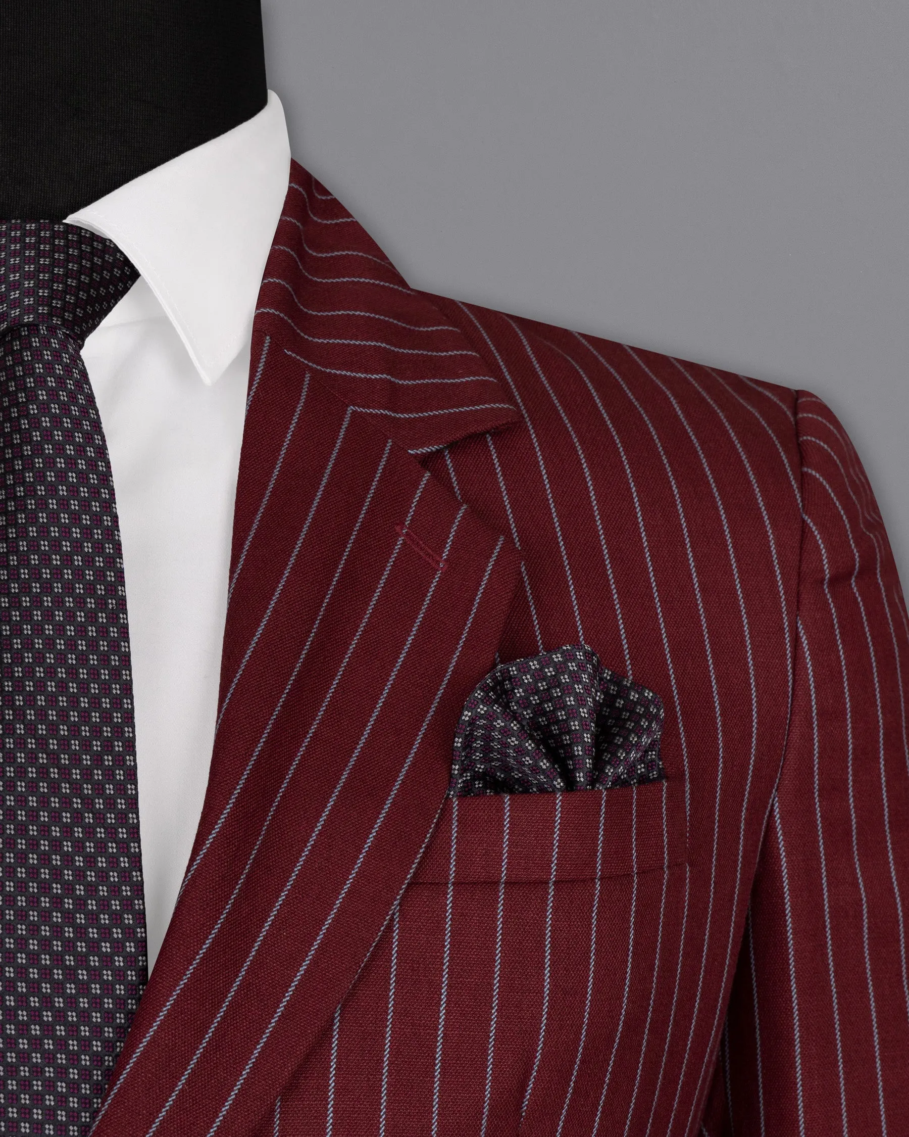 Paprika Red Striped Wool Rich Blazer