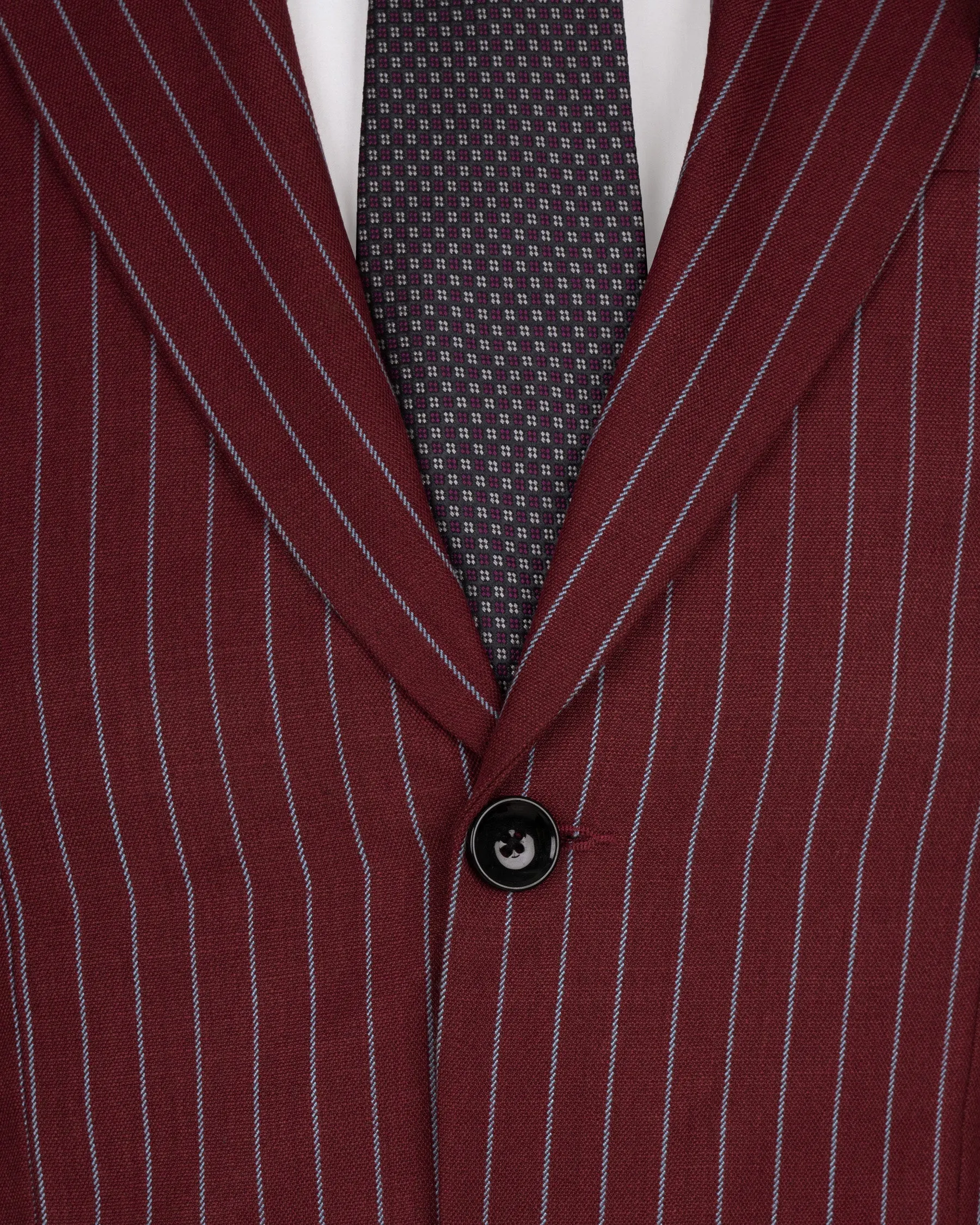 Paprika Red Striped Wool Rich Blazer