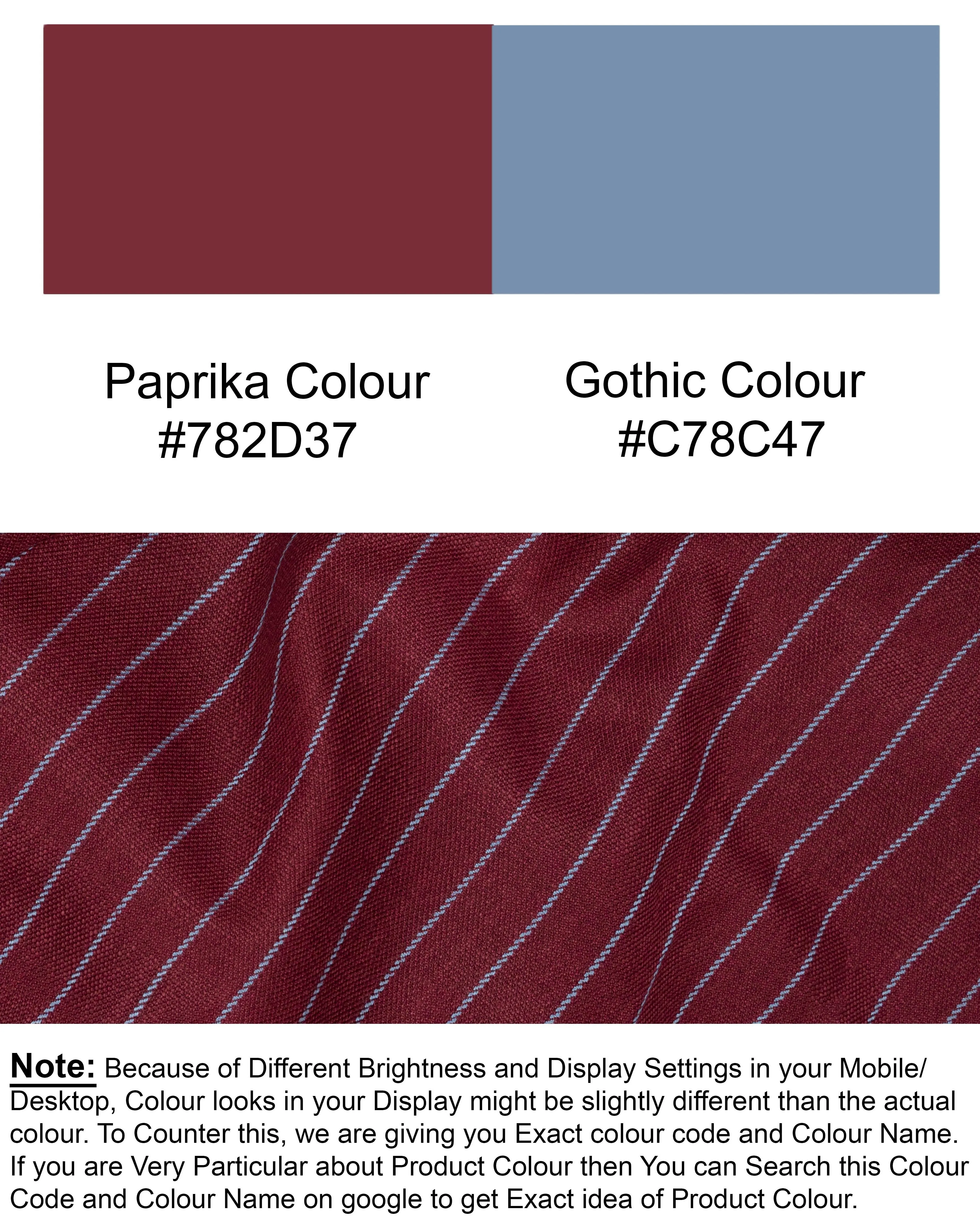 Paprika Red Striped Wool Rich Blazer
