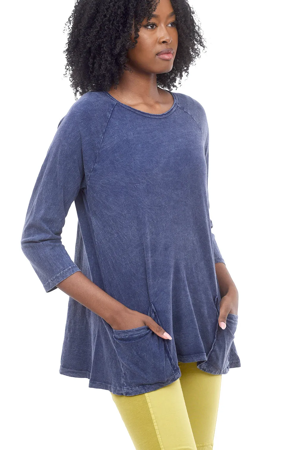 Patch Pockets Tunic, Mineral Blue